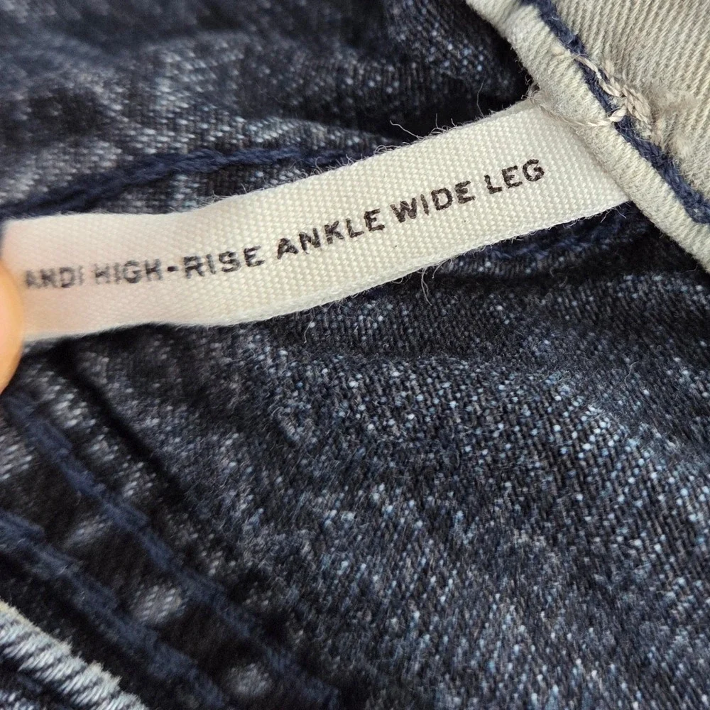 Rag & Bone Andi High-Rise‎ Ankle Wide Leg Cropped Jeans Dark Wash Size 27